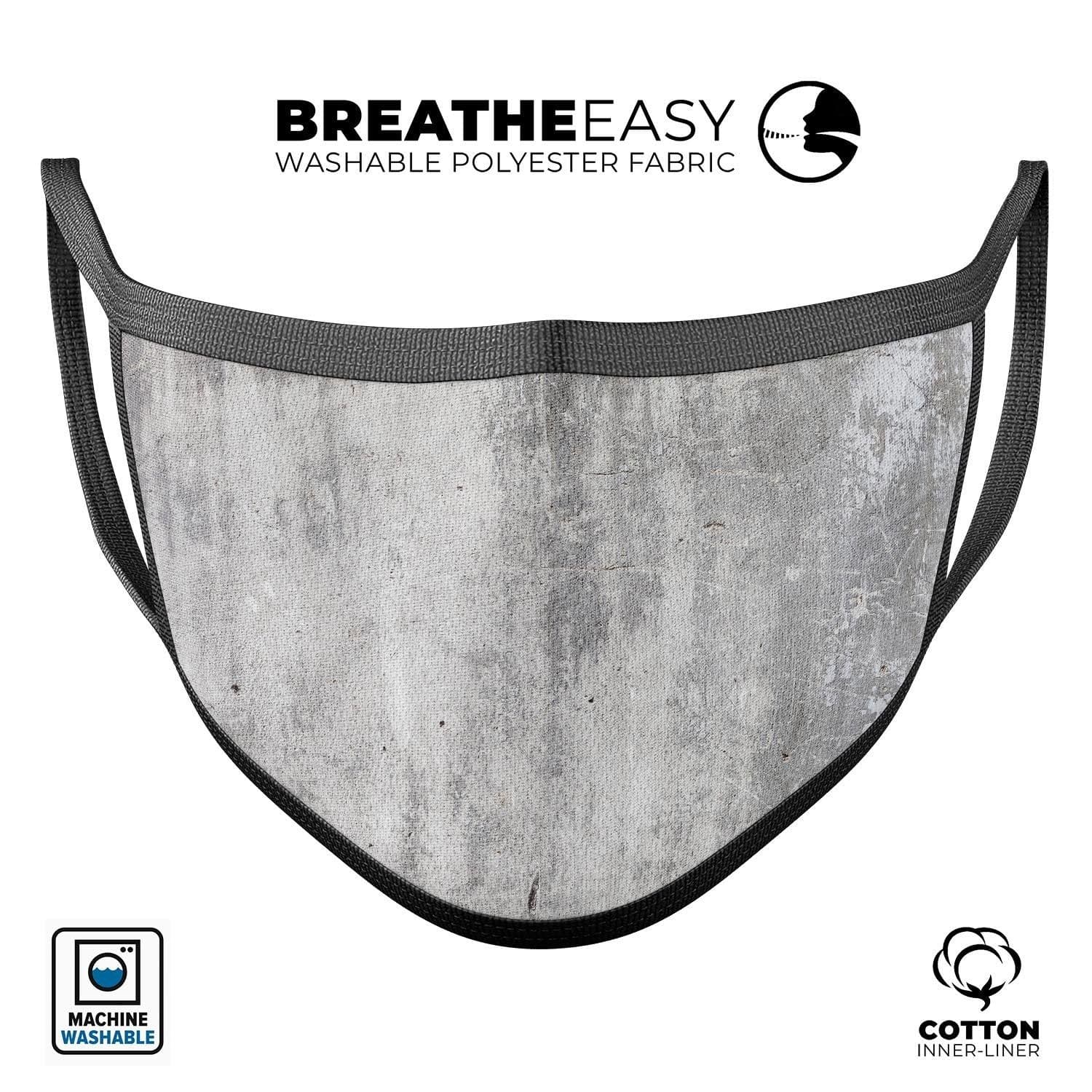 image-Scratched Concrete - Made in USA Mouth Cover Unisex Anti-Dust Cotton