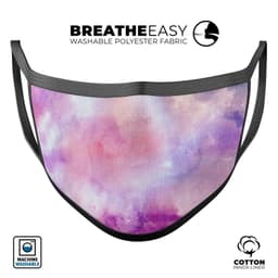 image-Blue to Purps Absorbed Watercolor Texture - Made in USA Mouth Cover