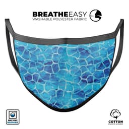 image-Blue Watercolor Giraffe Pattern - Made in USA Mouth Cover Unisex