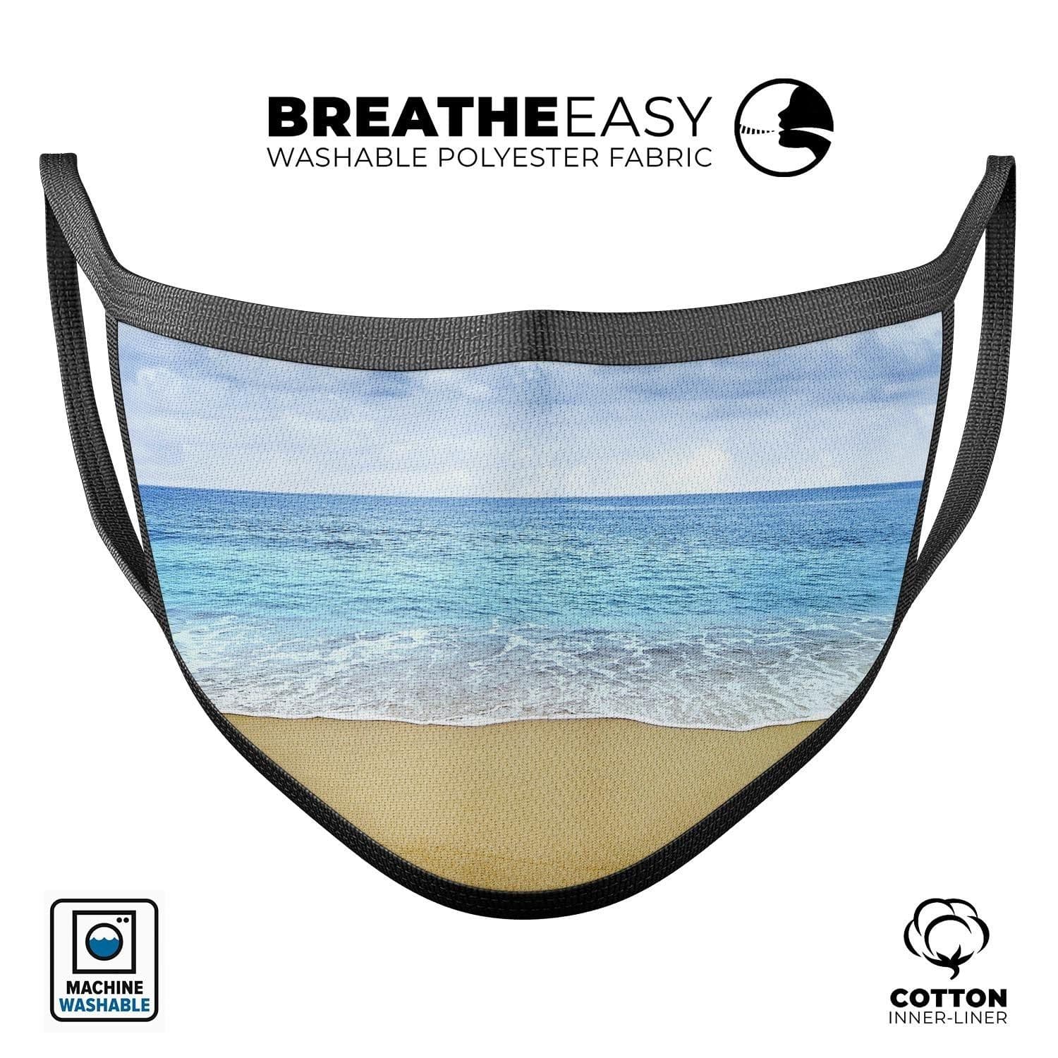 image-Calm Blue Sky and Sea Shore - Made in USA Mouth Cover Unisex Anti-Dust