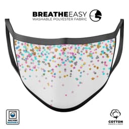 image-Colorful Falling Stars Over White - Made in USA Mouth Cover Unisex