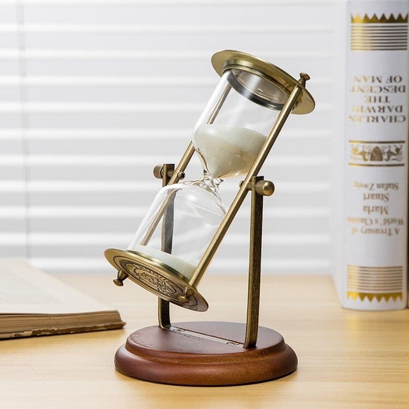 image-Creative Wooden Hourglass Timer 15 Minutes Desk Study Room Decoration