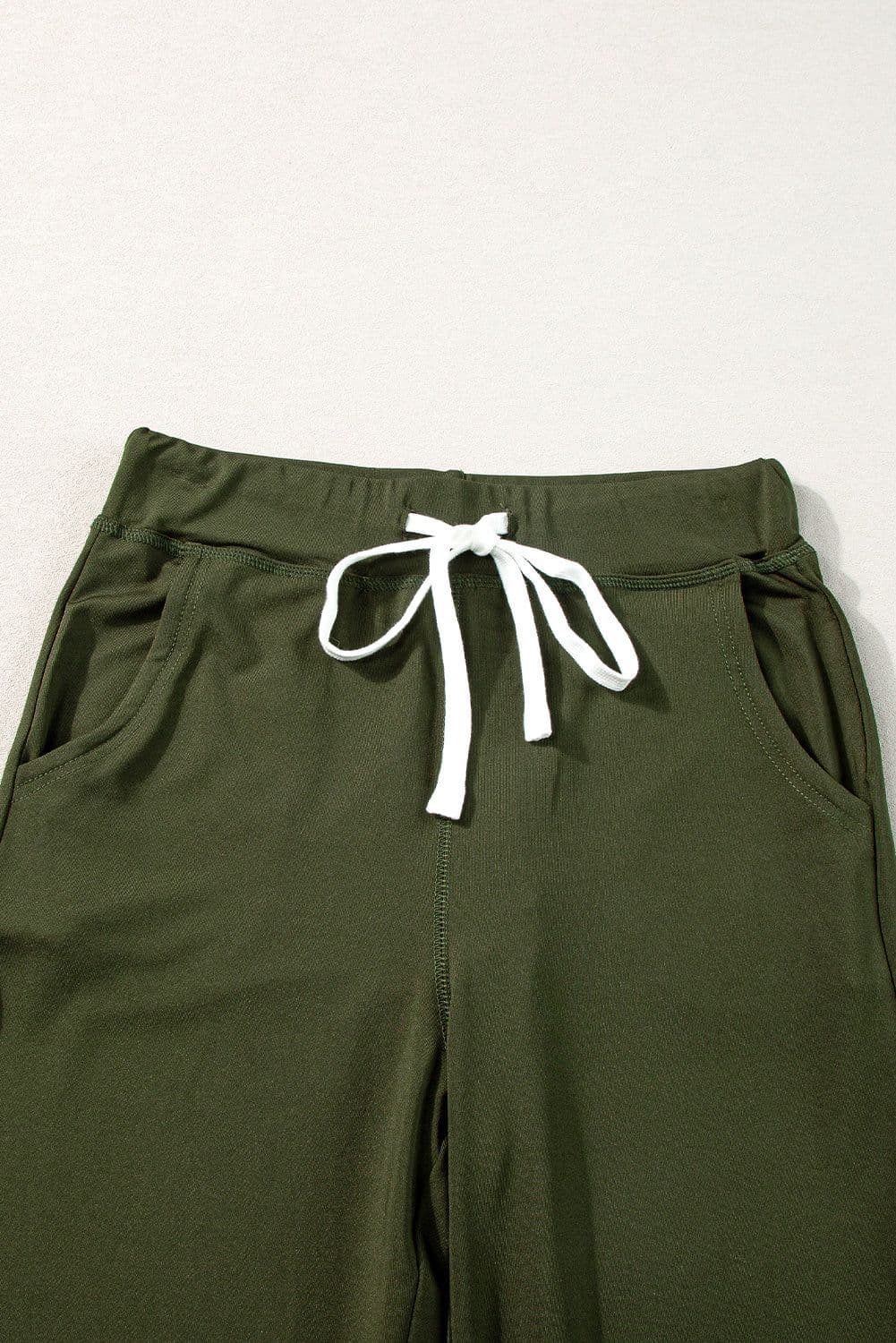 image-Black Drawstring Waist Pocketed Joggers