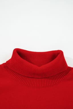 image-Red Snowflake Christmas Turtleneck Sweater