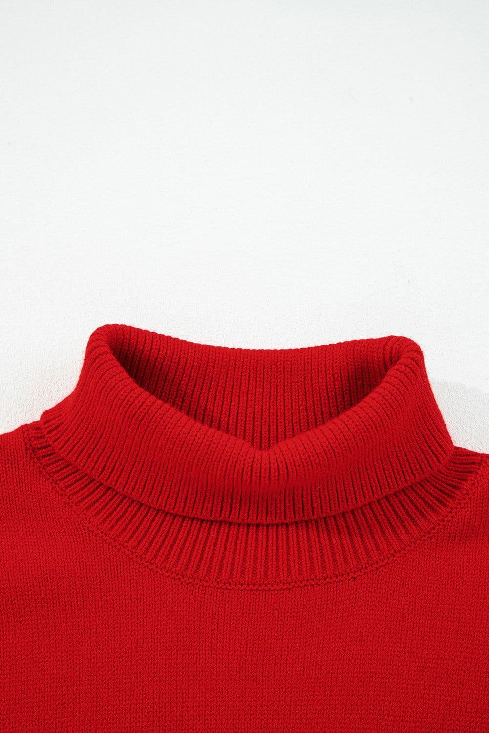 image-Red Snowflake Christmas Turtleneck Sweater