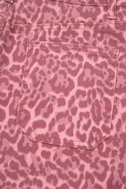 image-Rose Leopard Frayed Edge Wide Leg High Waist Jeans