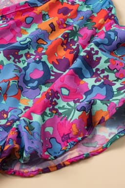 image-Blue Floral V Neck Wrap Split Maxi Dress