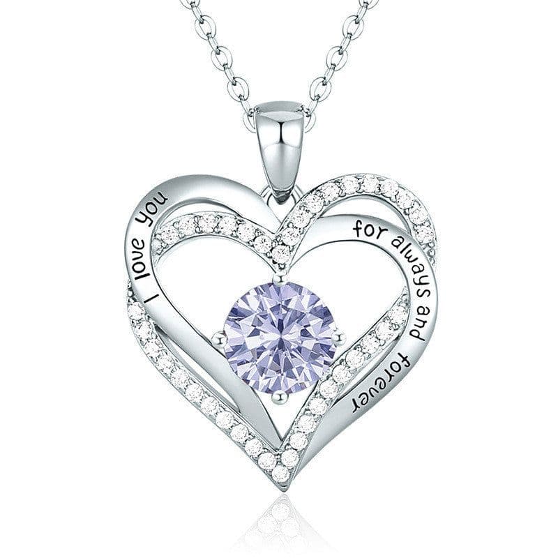 image-Female 925 Silver Twelve Birthstone Pendant Necklace