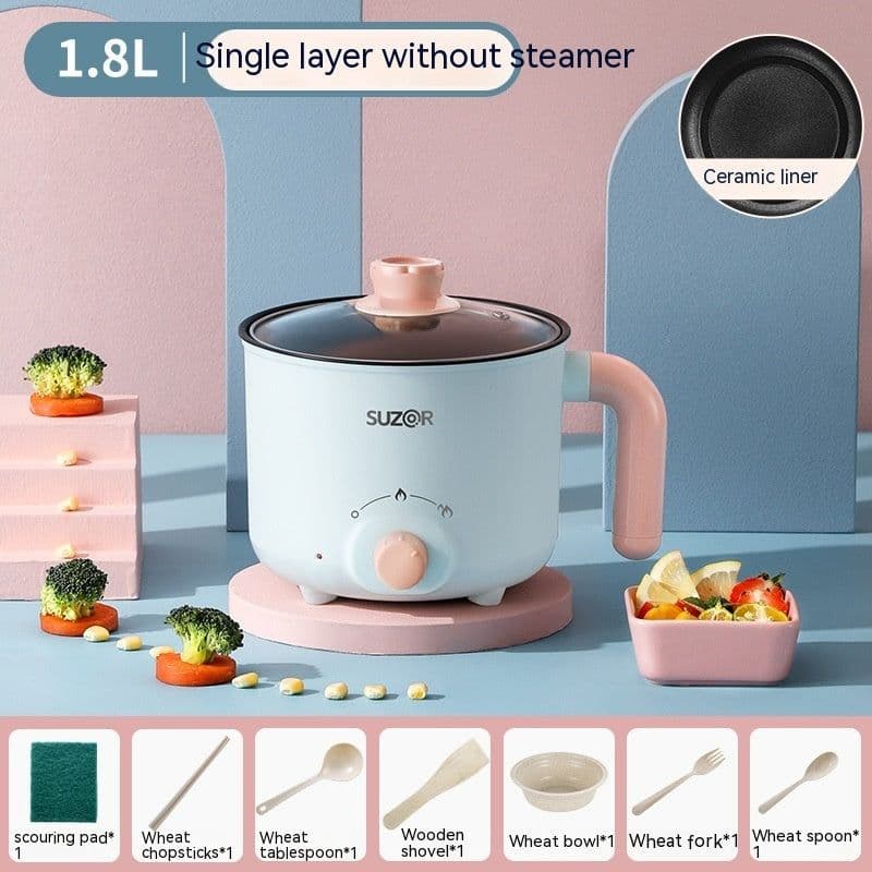 image-Mini Electric Cooker - 1.8L Portable Pot for Dorms & Small Homes