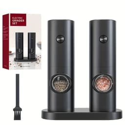 image-Electric Pepper Grinder Set - 2pcs Household Sea Salt Ginders