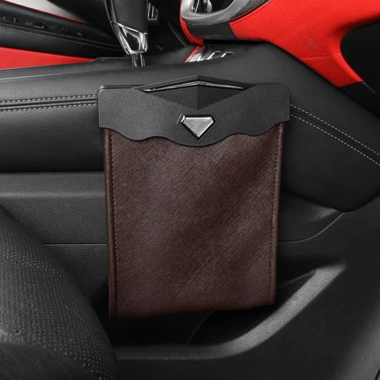 image-LED Car Trash Can Organizer Garbage Holder Automobiles Storage Bag Accessories Auto Door Seat Back Visor Trash Bin Paper Dustbin