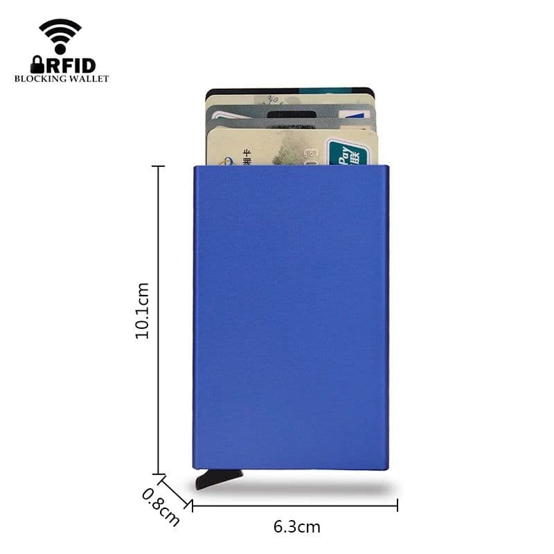 image-Rfid Smart Wallet Card Holder Metal Thin Slim Men Women Wallets Pop Up Minimalist Wallet Small Black Purse Vallet Walets for Men