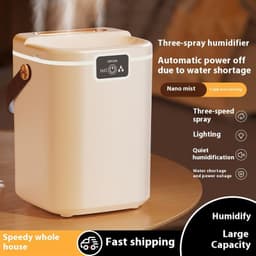 image-Household Air Humidifier - 2.5L USB Square Mist Maker with LED Light