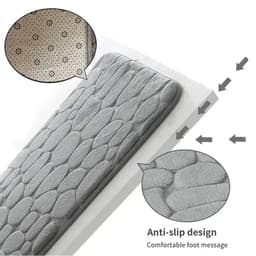 image-1pc embossed fiber carpet, bathroom living room anti slip mat, pebble floor mat, household items