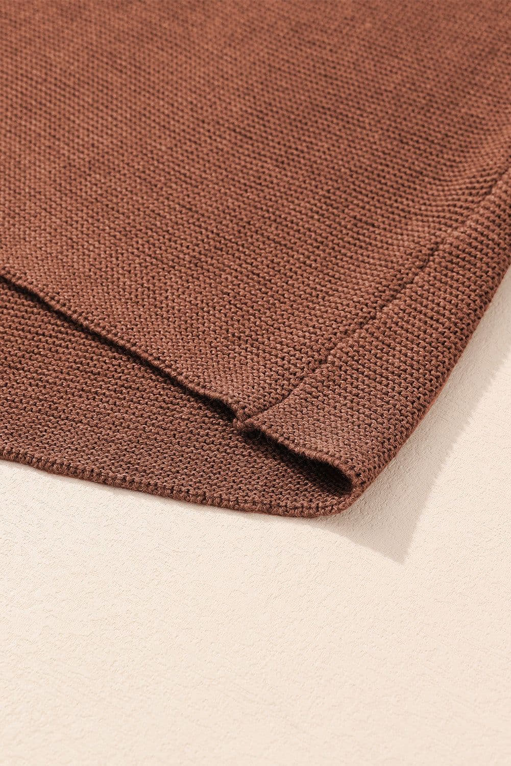 image-High Neck Bat Sleeve Sweater - Short Sleeve, Elegant, Loose Fit