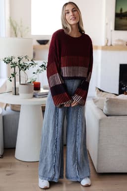 image-Beau Blue Light Wash Frayed Wide Leg Denim Overall