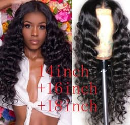 image-Human Hair Loose Deep Lace Frontal Wigs 13x4 Headgear