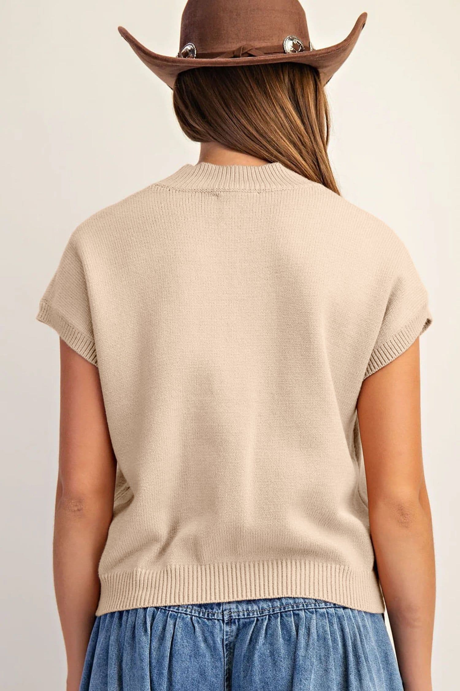 image-Parchment Corded Horseshoes Sweater - Mock Neck
