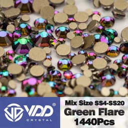 image-VDD SS4-SS20 Mix Size Clear Crystal Non-Hotfix Gold FlatBack Rhinestones Decorations DIY Glitter Stones 3D Nail Art Accessories