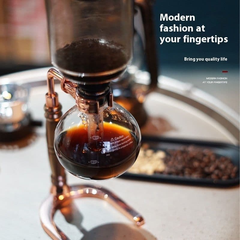 image-Vacuum Coffee Maker Household Cooking Siphon Pot Suit Glassware Coffee Machine For 3 People For 5 People