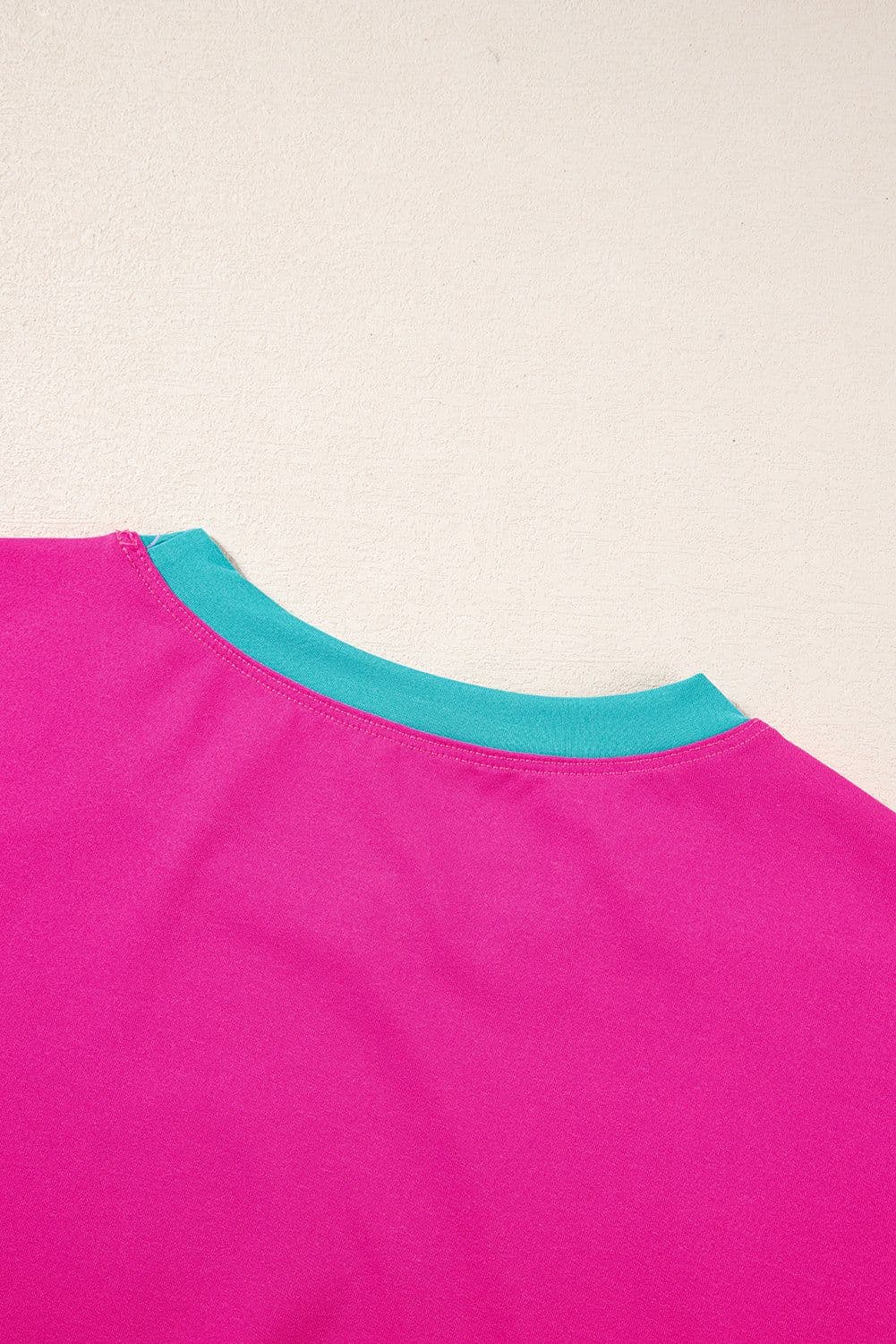 image-Strawberry Pink Color Block Two-Piece Set