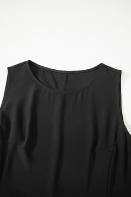 image-Black Sleeveless Lace Patchwork Long Dress