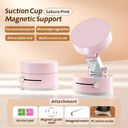 image-Ultra Magnetic Phone Holder Foldable Car Phone Mount Dashboard Phone Bracket 360 Degree Rotation Vacuum Suction Cup GPS Stand
