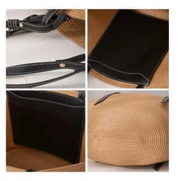 image-Bolso de rafia combinado Saint Tropez natural