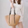 image-Bolso de rafia combinado Saint Tropez natural