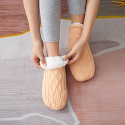 image-Winter Woolen Socks Women Thicken Warm Home Bedroom Socks Slippers Men Non-slip Foot Warmer Snow Socks Calcetines Mujer