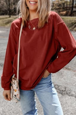 image-Strawberry Pink Ribbed Oversized Sweatshirt - XL Size