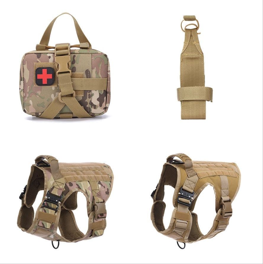 image-Tactical Dog Clothes Quick Disassembly Dog Vest Outdoor Pet Training Clothes