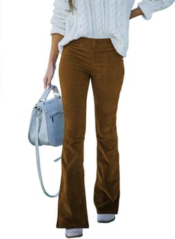 image-Ins Corduroy High Waist Flared Pants Fashion Casual Slim Solid Color Trousers Autumn And Winter Women's Clothing