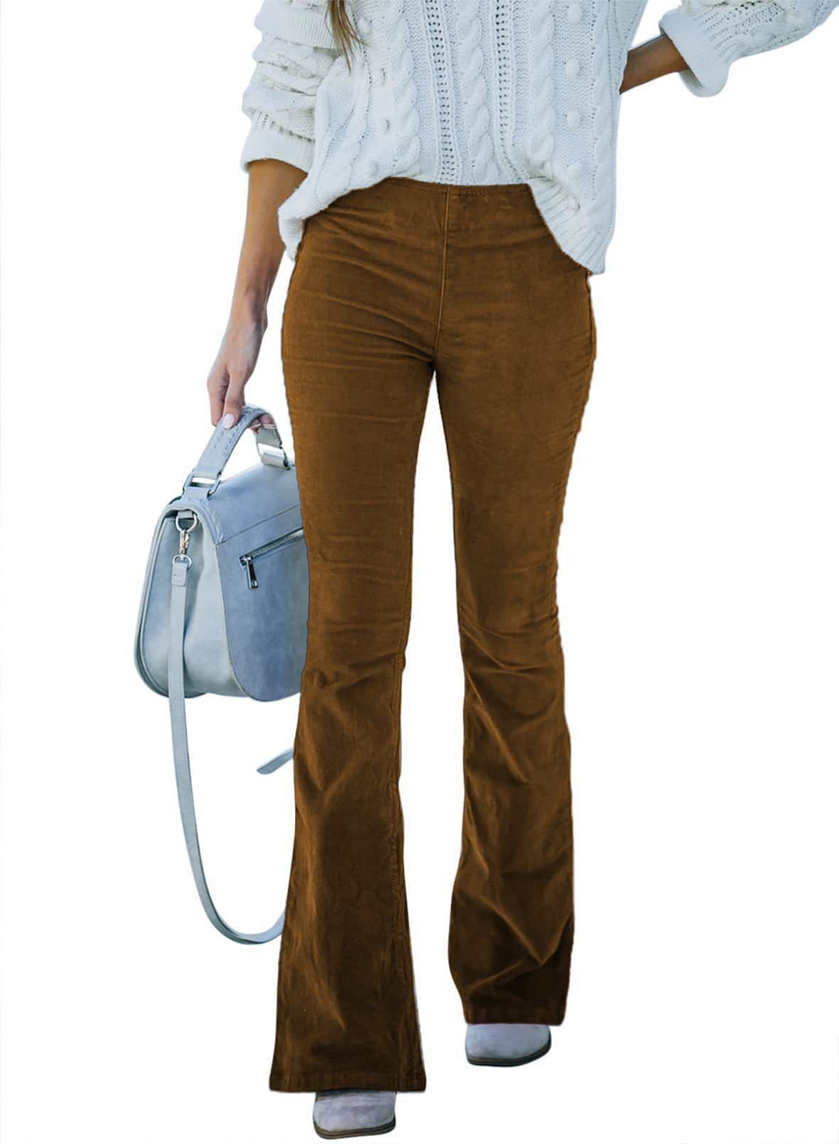 image-Ins Corduroy High Waist Flared Pants Fashion Casual Slim Solid Color Trousers Autumn And Winter Women's Clothing