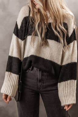 image-Jet Stream Colorblock Loose Pullover Sweater