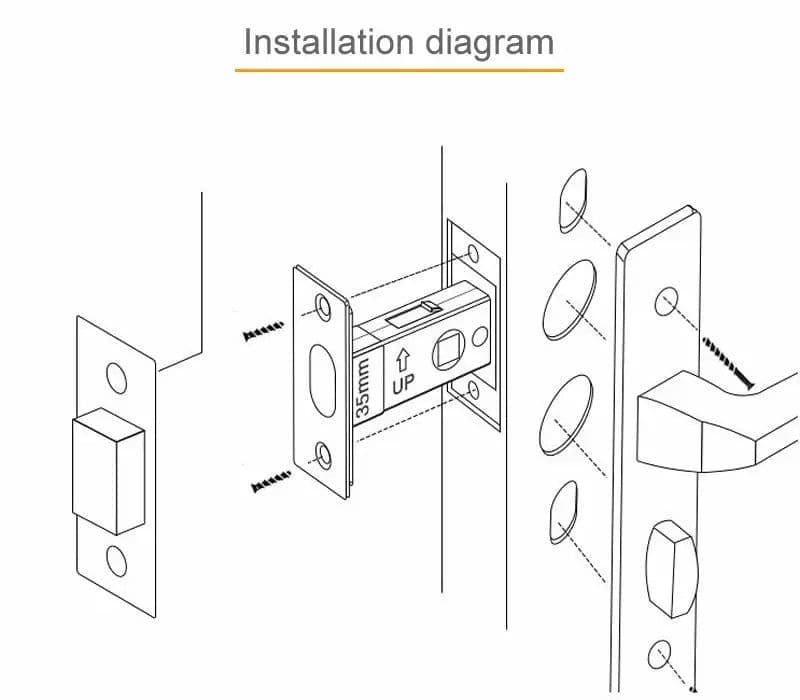 image-Magnetic mute magnetic lock Silent lock body Bathroom door magnetic lock core Eccentric lock Margin 22mm 25mm 30mm 35mm 40mm 50