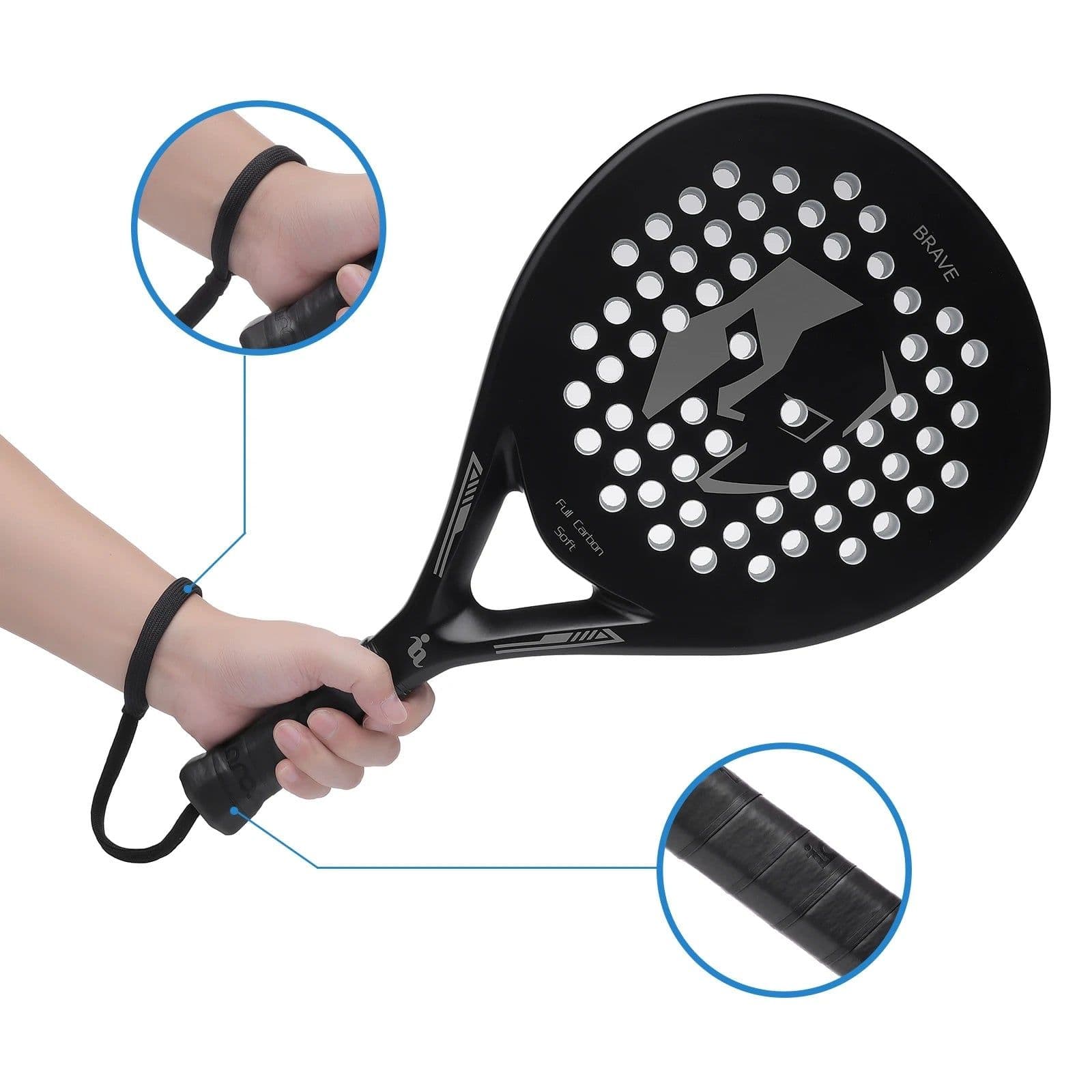 image-Padel Tennis Rackets,Paddle Tennis Racquets Carbon Fiber with EVA Memory Flex Foam Core,Paddle Racket Lightweight for Pop Tennis