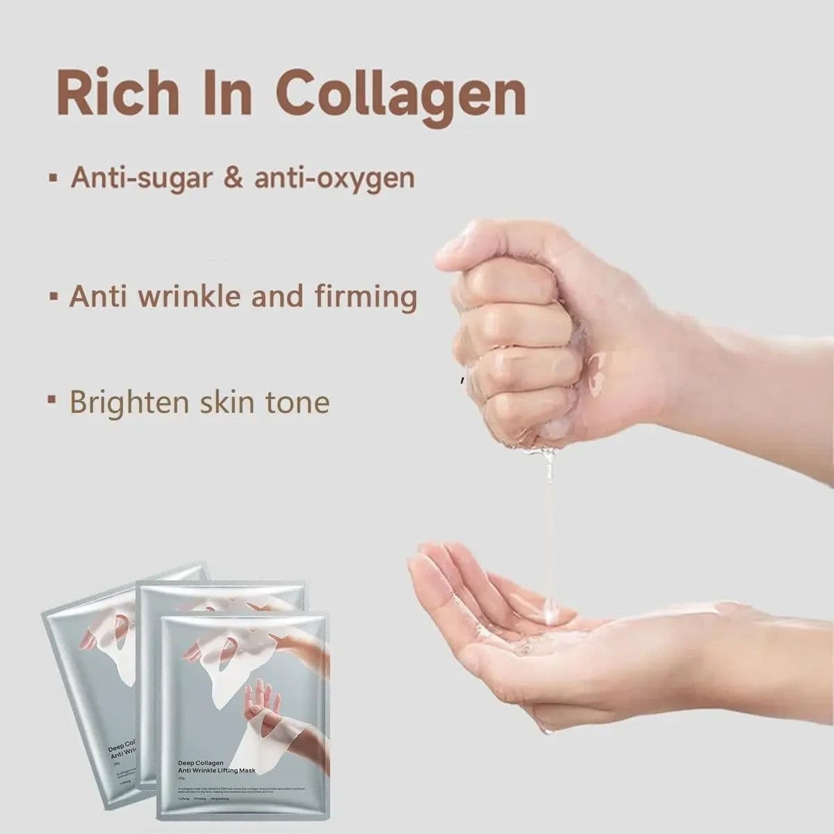 image-Deep Collagen Anti Wrinkle Lifting Mask Collagen Face Mask Overnight, Deep Collagen Mask for Lifting Firming Moisturizing(5Pack)