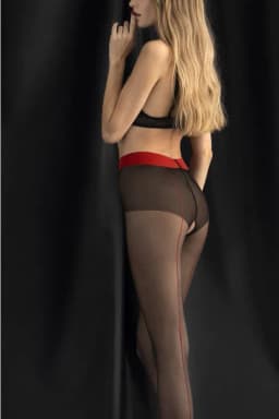 image-Fiore Firelight 20 DEN Sensual Black Open Crotch Tights S-XL