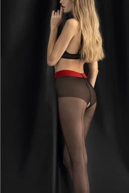 image-Fiore Firelight 20 DEN Sensual Black Open Crotch Tights S-XL
