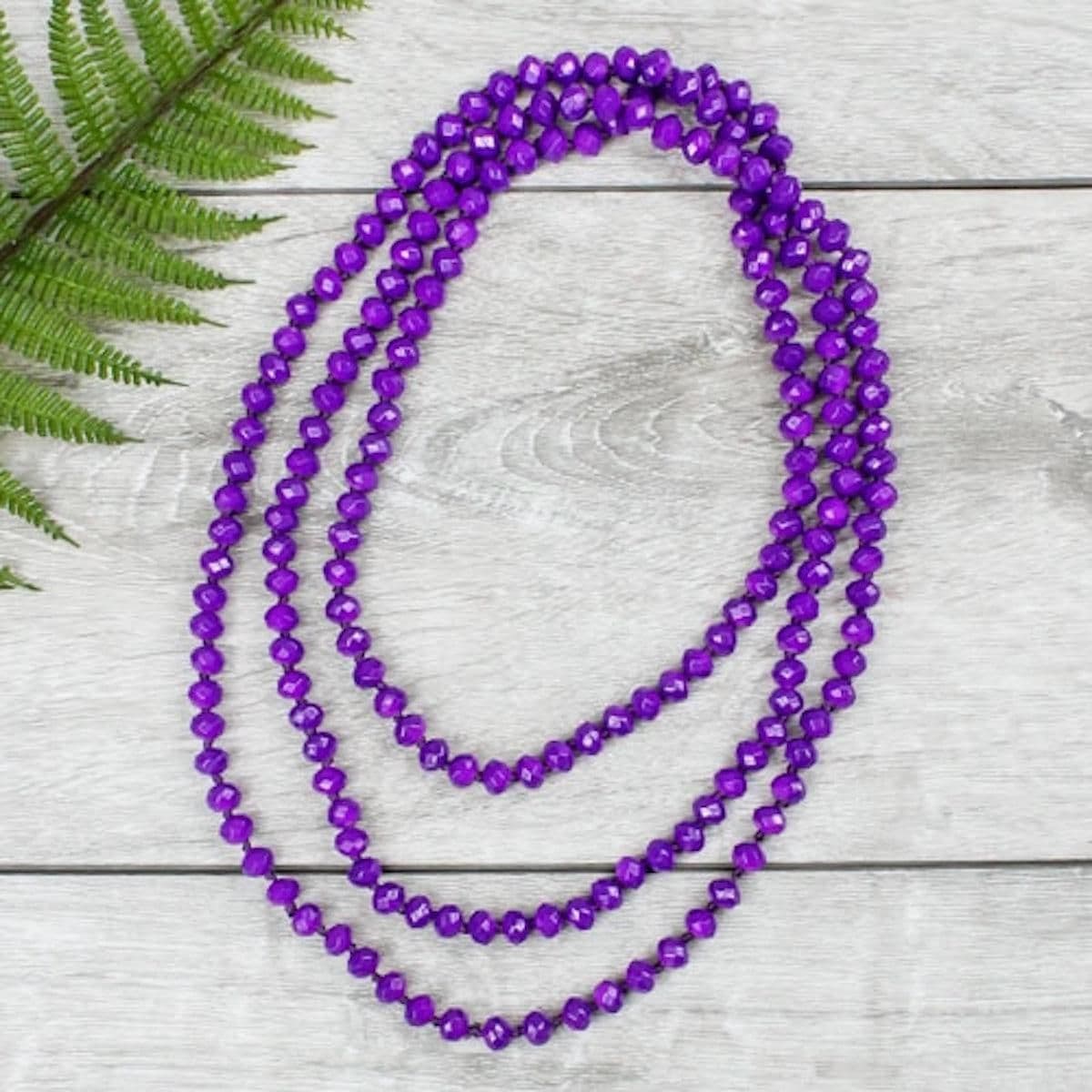 image-Deep Purple Crystal Beaded Necklace