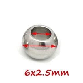 image-100pcs 2 mm-12 mm 316L Stainless Steel Beads European Ball Metal Big Hole Spacer Beads for Jewelry Making Diy Bracelet Necklace