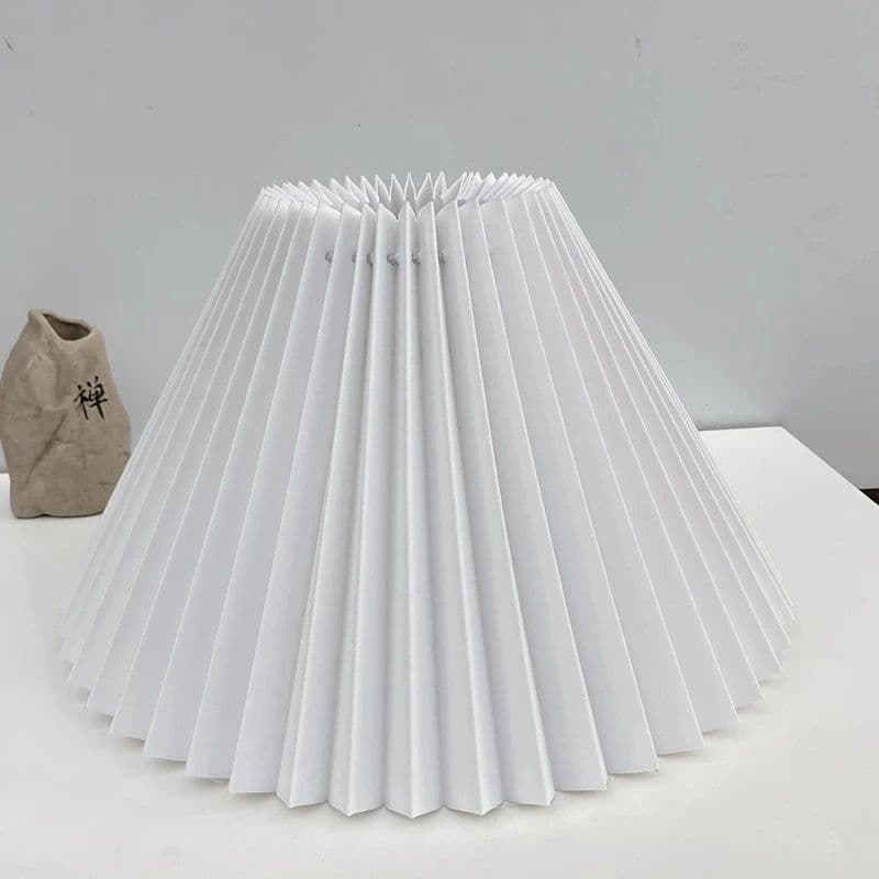 image-Pleated KD table lamp lampshade E27 Korea ins wall lamp lampshade modern minimalist DIY Nordic washable lampshade