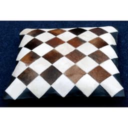 image-Cowhide Leather Cushion Cover