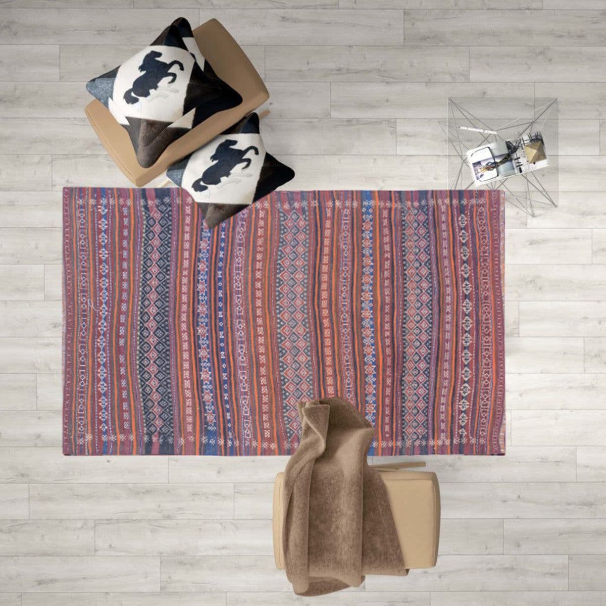 image-Baluchi Cannon Pink Woolen Rug