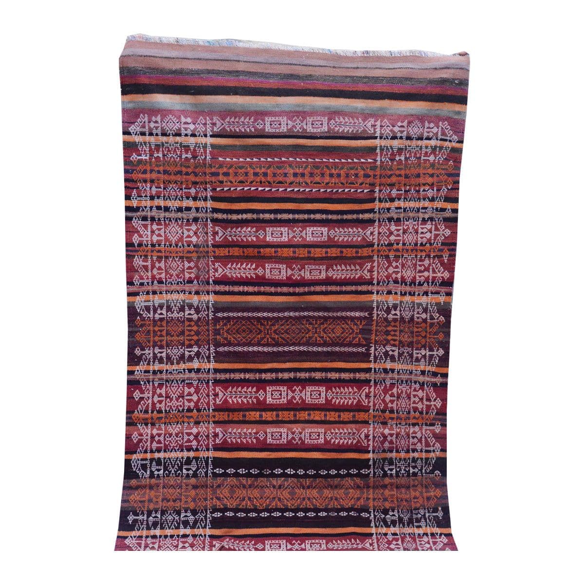 image-Baluch Soumak Mexican Red Vintage Rug