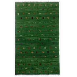 image-Soumak Everglade Green Kilim Rug
