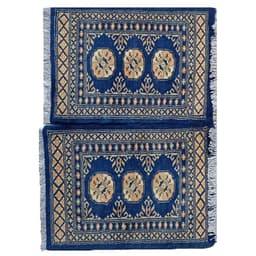 image-Bokhara Handknotted Blue Whale Woolen Mat
