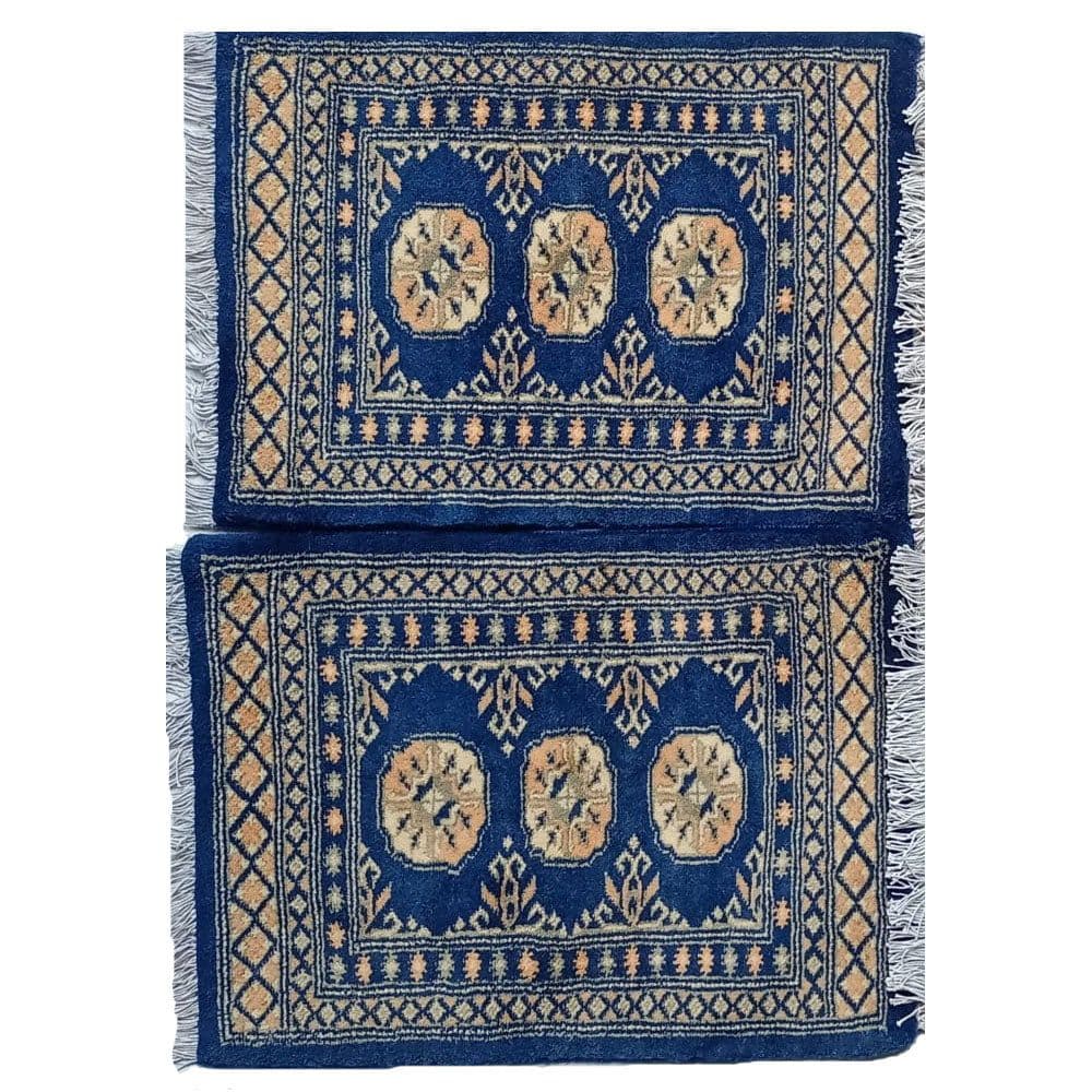 image-Bokhara Handknotted Blue Whale Woolen Mat