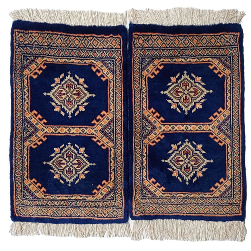 image-Bokhara Handknotted Gulf Blue Woolen Mat